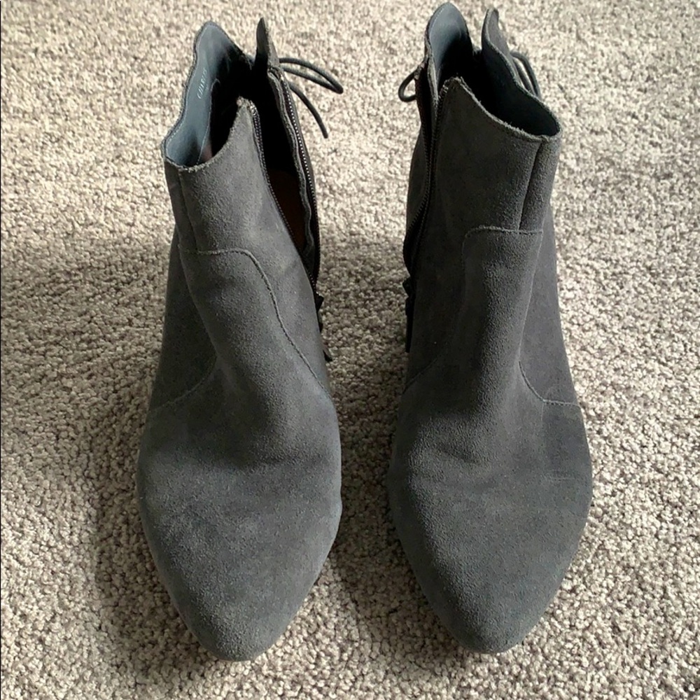Once worn Tahari grey booties. Size 10
